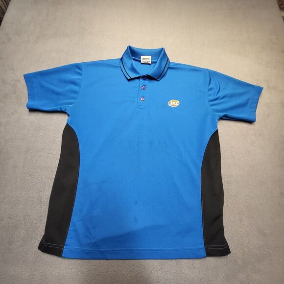 Dairy Queen Employee Polo Shirt Mens S Blue Black Short Sleeve - Picture 1 of 9